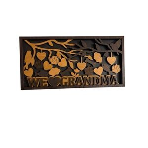 Wooden 'We Love Grandma' Wall Art.